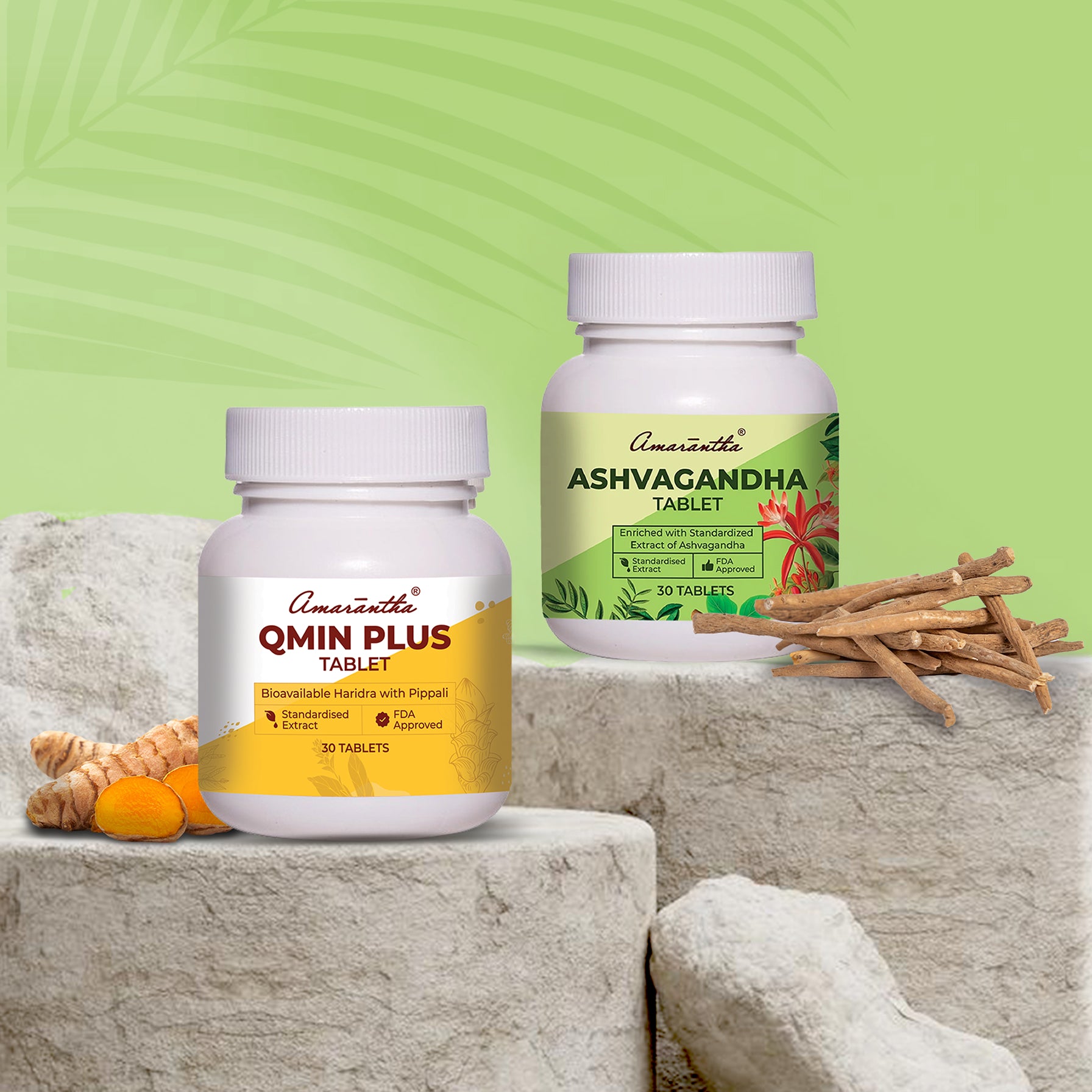 General Health Combo | Amarantha Ashvagandha Tablet - 1 & Amarantha Qmin Plus Tablet - 1